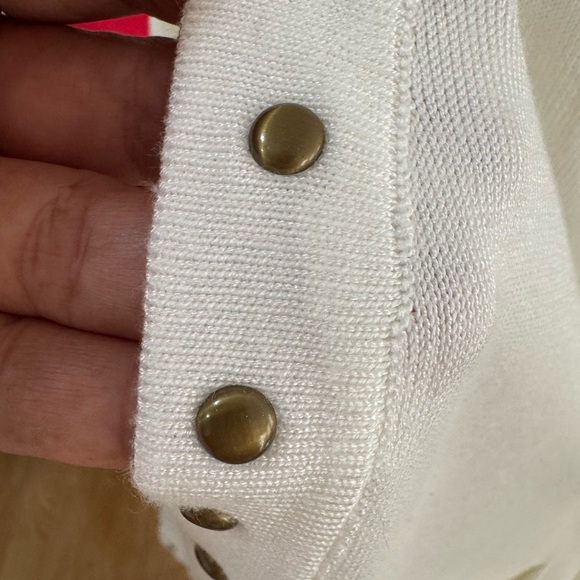 Steve Madden White Studded Cardigan SIZE L - Picture 6 of 8